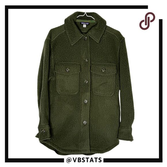 Patagonia Women's Fleece Button Down Retro File Shacket Pine Needle Green XS - Picture 1 of 10